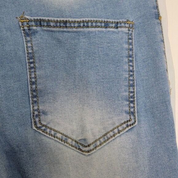 Women's Distressed Skinny Jeans With Side Stripes Size 28 Stretch Denim 29x29 - Picture 7 of 8